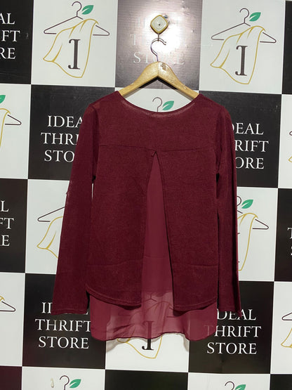 NEW LOOK |M| BUST 18| Twofer Top (Knit Sweater Layer Over a Sheer Tank Layer)