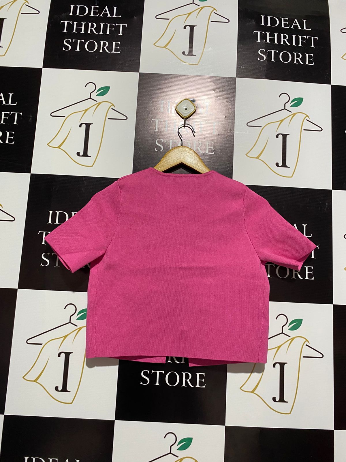 ZARA |S| BUST 16|C2| Fuchsia Pink Short-Sleeve Cardigan
