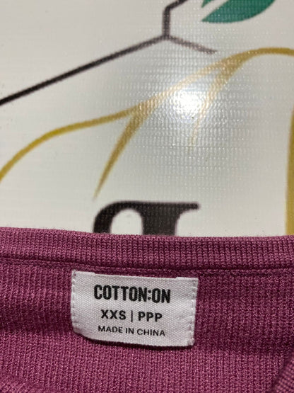 COTTON ON |XS| BUST 10| Mauve Pink Ribbed Knit Corset-Style Top