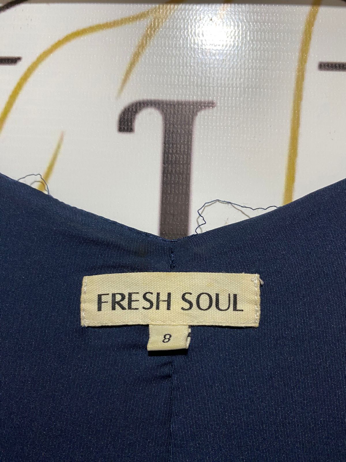 FRESH SOUL |S| BUST 13| Navy Blue Long Sleeve Midi Dress