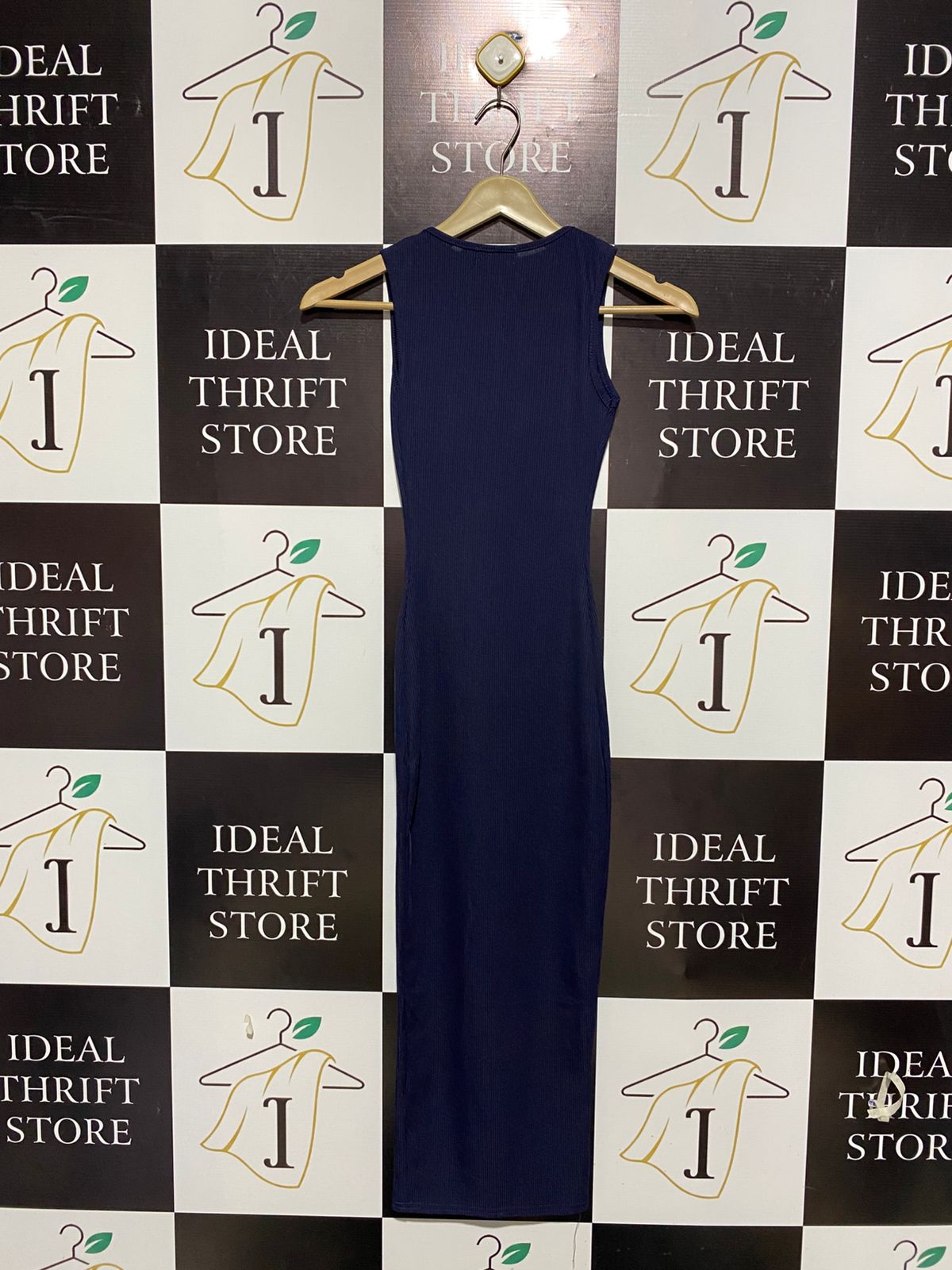 PRETTYLITTLE THING |S| BUST 10| C5| Navy Blue Sleeveless Bodycon Midi Dress
