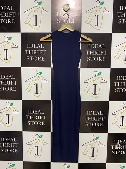 PRETTYLITTLE THING |S| BUST 10| C5| Navy Blue Sleeveless Bodycon Midi Dress