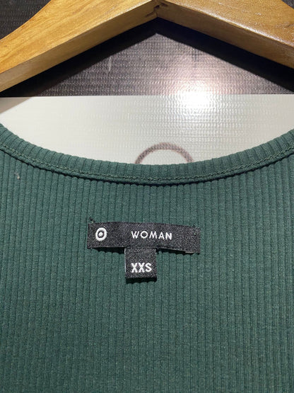 WOMAN |XS| BUST 12| Dark Green Sleeveless Bodycon Midi Dress