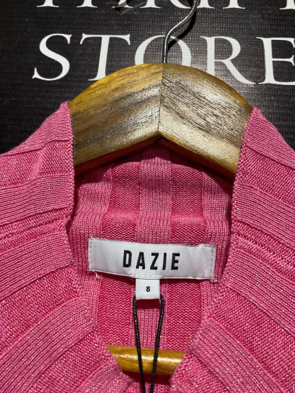 DAZIE |S| BUST 13| Pink Ribbed Midi Dress