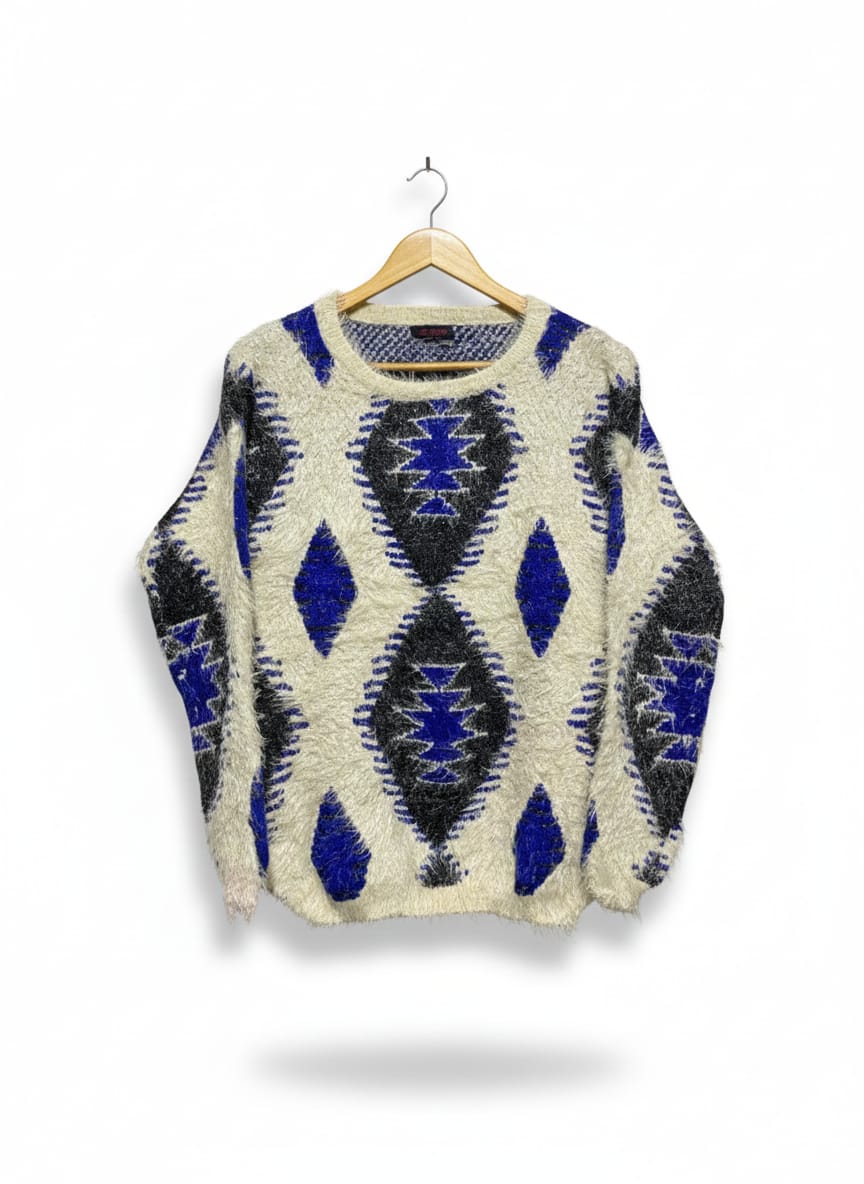 M STYLE |L| BUST 18| Fuzzy Knit Pullover Sweater