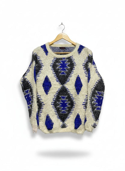 M STYLE |L| BUST 18| Fuzzy Knit Pullover Sweater