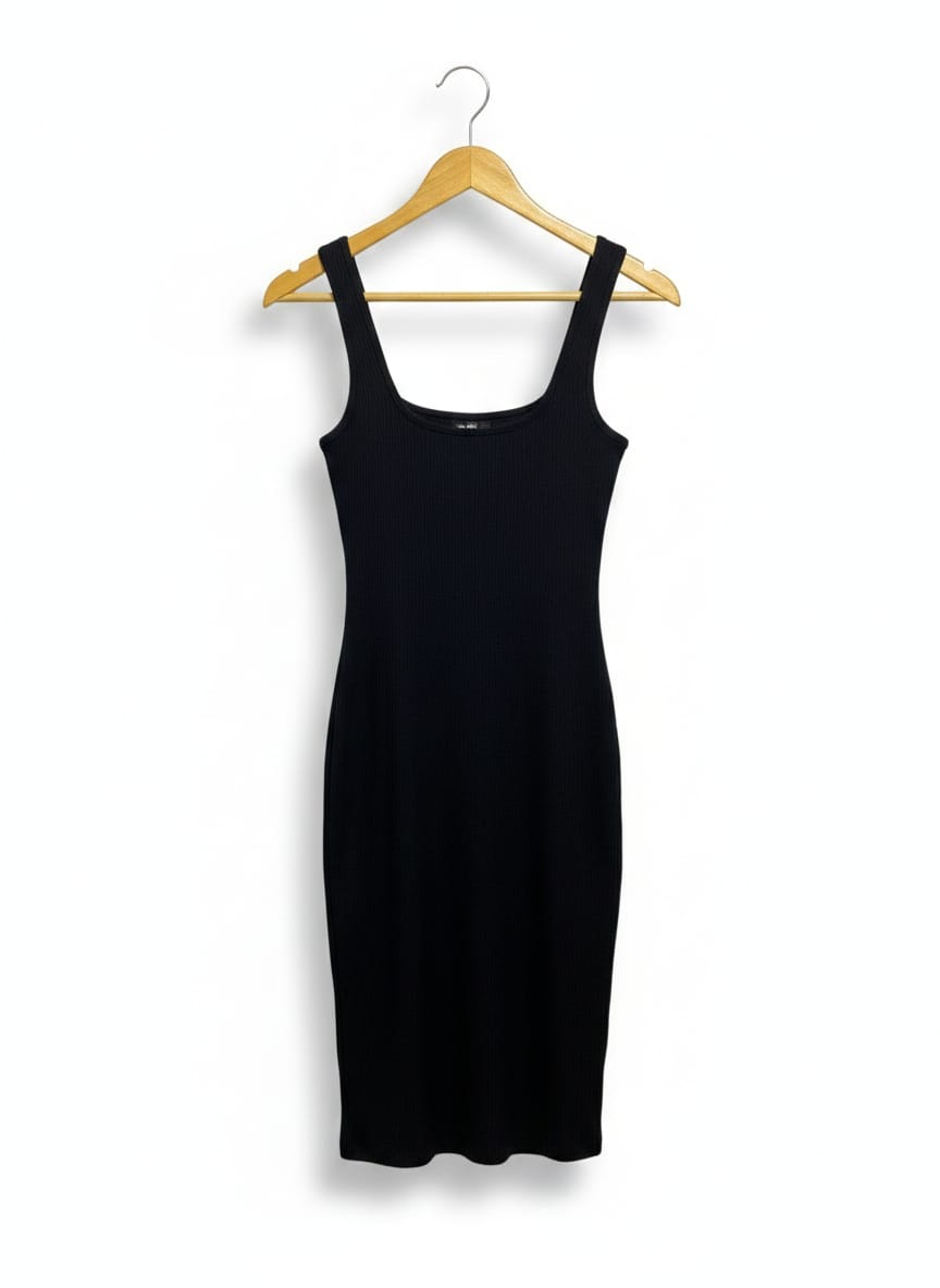 H&M |M| BUST 13| BEIGE MOCK NECK SLEEVELESS KNIT DRESS