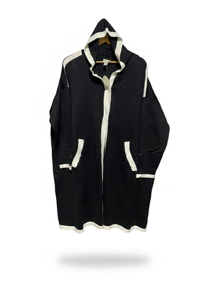 ZIM & ZOE |L/XL| BUST 26| BLACK HOODED DUSTER CARDIGAN