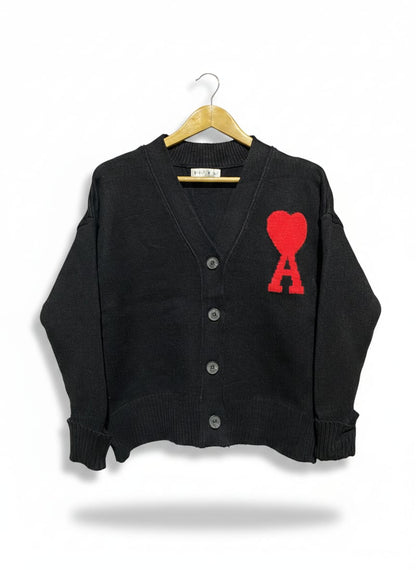 GLSFS |L| BUST 21|  V-neck, button-front closure, dropped shoulders, long sleeves with rolled cuffs, ribbed hem, oversized fit