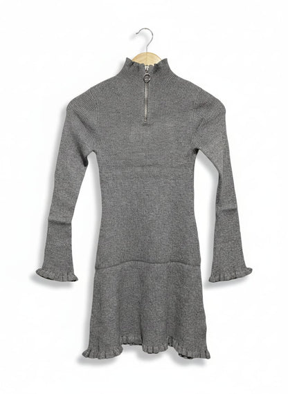 OSCAR ST |S| BUST 12| GREY RIBBED KNIT MINI DRESS