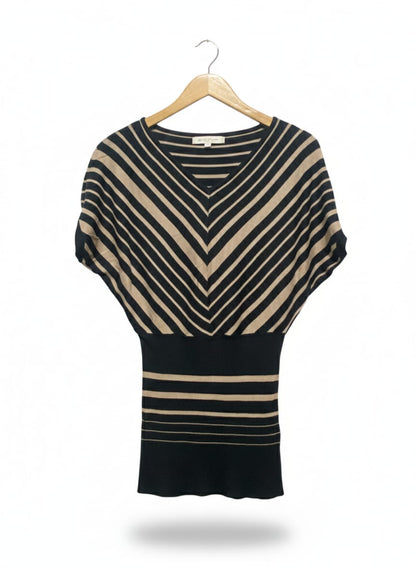 SURRY  GIRL |S| BUST 21| Black And Beige Striped Top