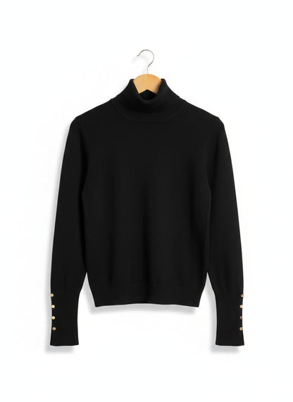 SUSSAN |S| BUST 18| Black Turtleneck Sweater