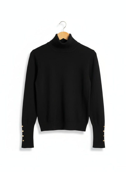 SUSSAN |S| BUST 18| Black Turtleneck Sweater