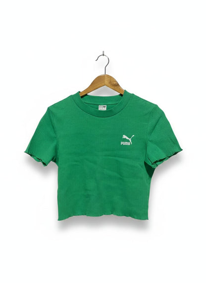 PUMA |M| BUST 16| Green Ribbed Crop Top
