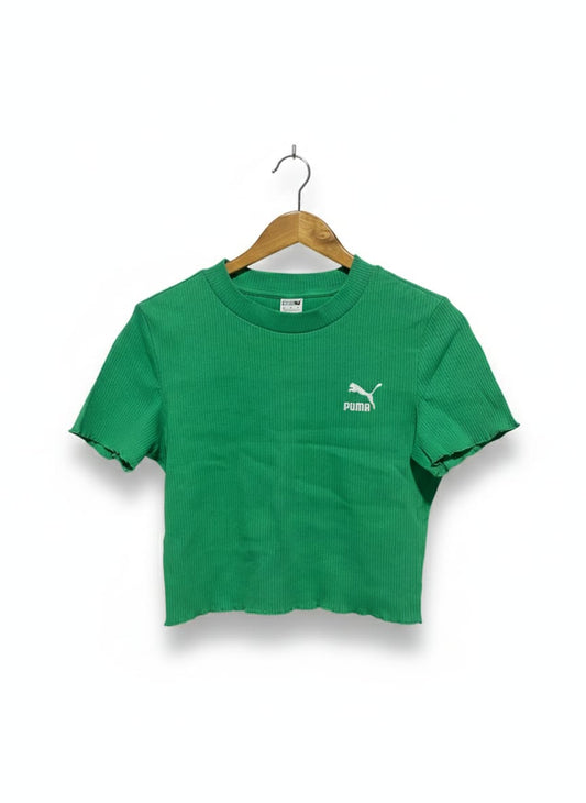 PUMA |M| BUST 16| Green Ribbed Crop Top