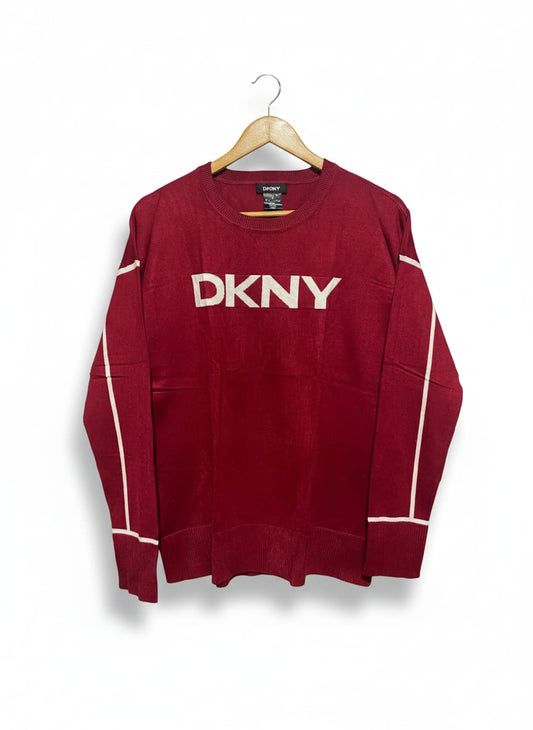 DKNY |M| BUST 20| Crewneck Long-Sleeve Knit Sweater