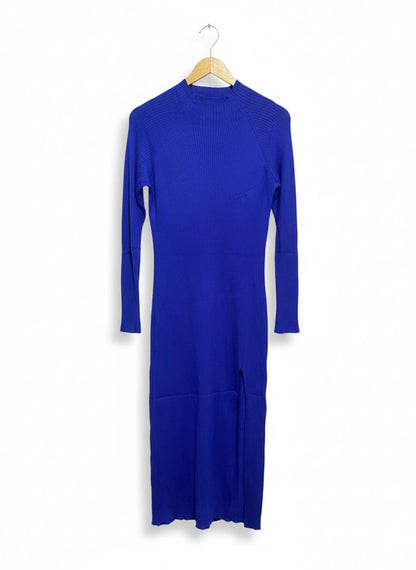 ALLY |L| BUST 15| Royal Blue Ribbed Midi Dress