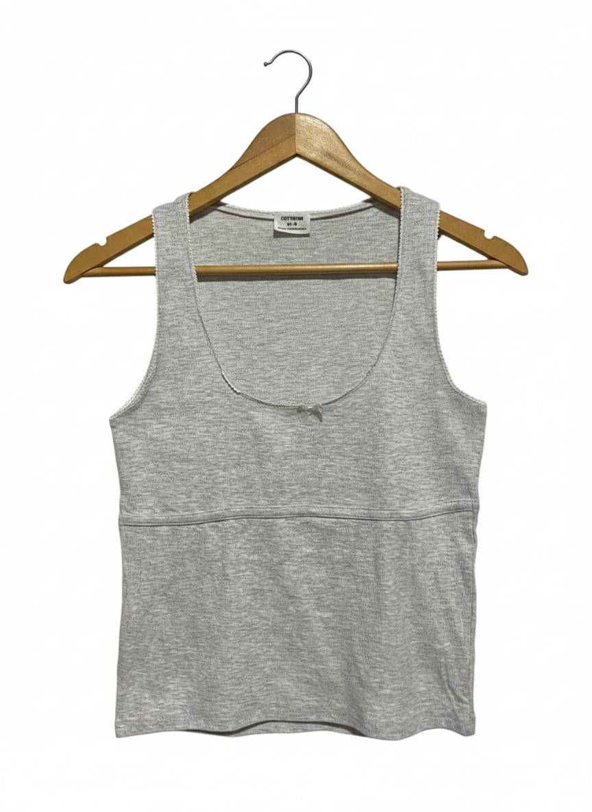 COTTON ON |M| BUST 14| Grey Ribbed Tank Top