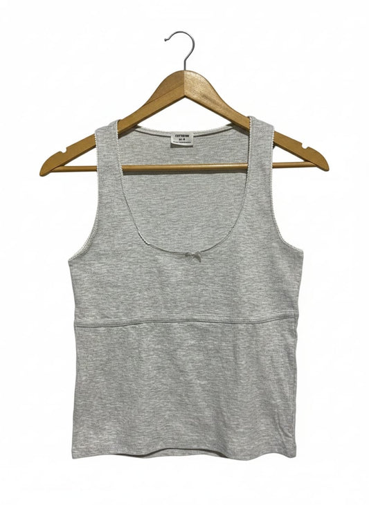 COTTON ON |M| BUST 14| Grey Ribbed Tank Top