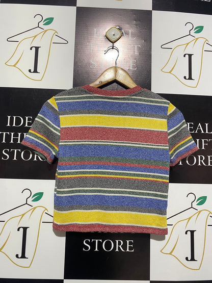 ZARA | |M| BUST 15|B12| Multicolor Striped Crop Top