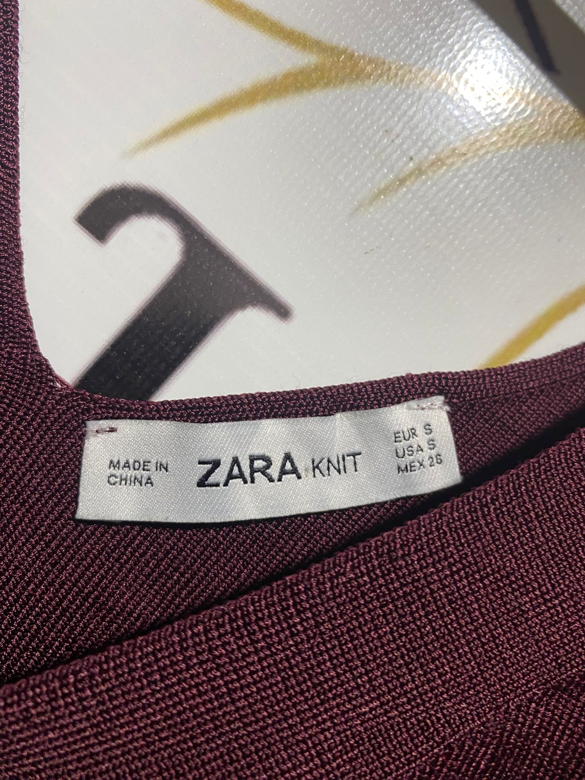 ZARA |S| BUST 12| Burgundy Knit Buttoned Top