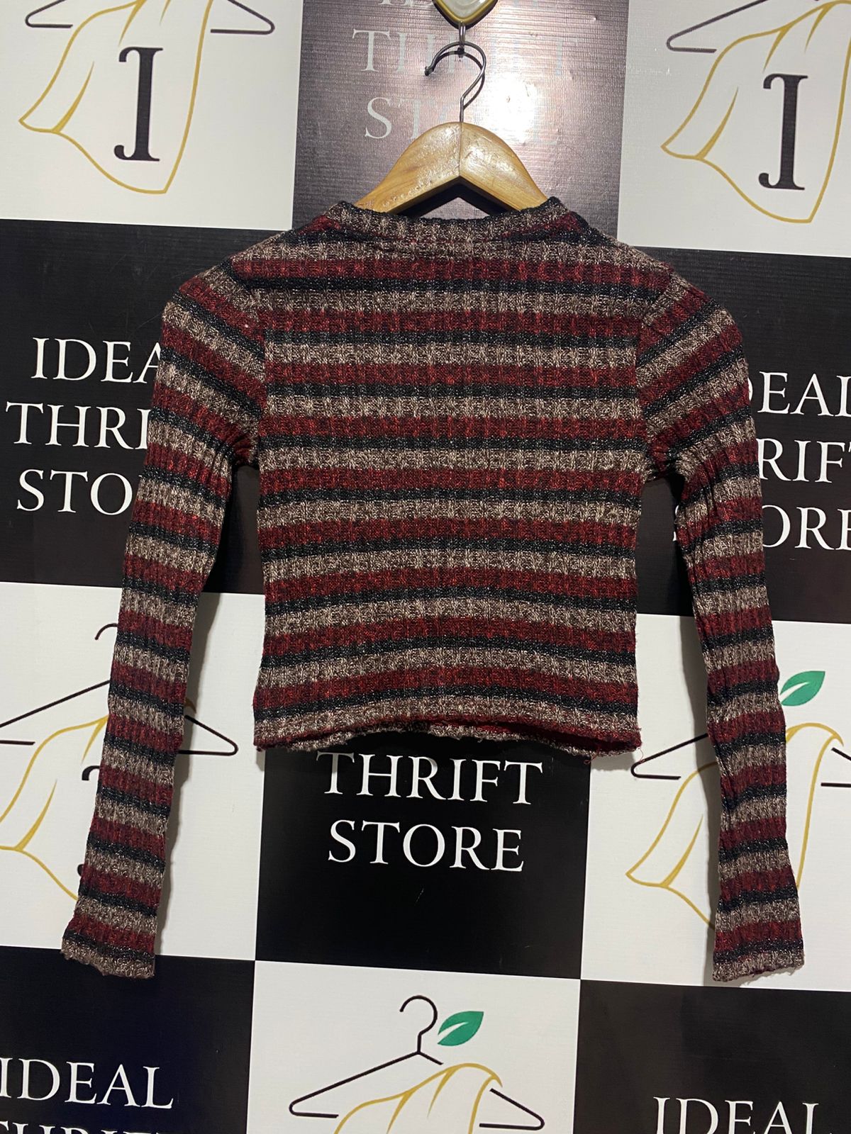 COTTON ON |XS| BUST 13| Striped Twist-Front Cropped Sweater