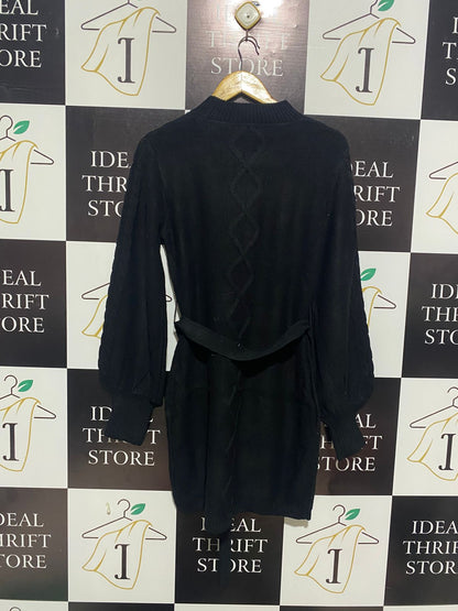 DOTTI |M| BUST 17| Black Cable Knit Sweater Dress