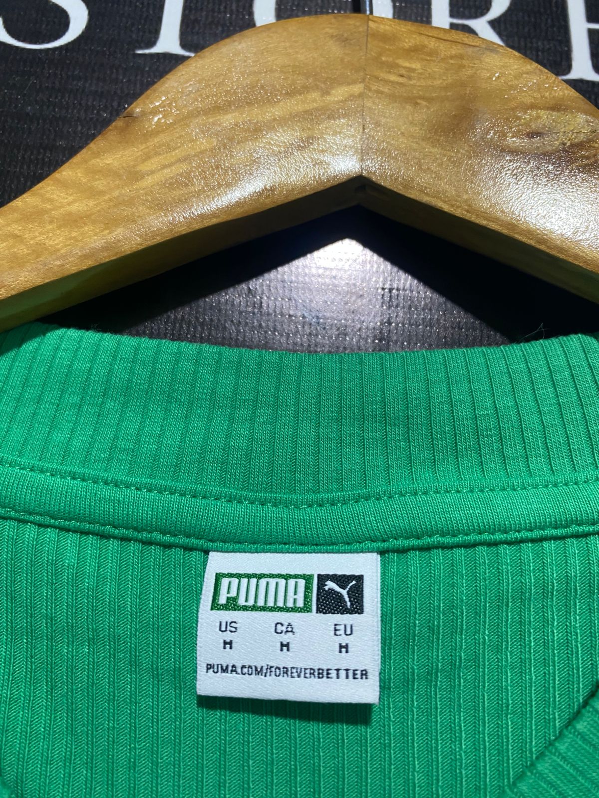 PUMA |M| BUST 16| Green Ribbed Crop Top