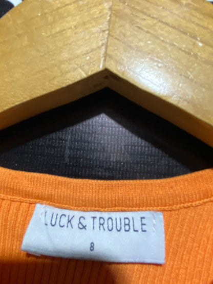 LUCK & TROUBLE |S| BUST 10| Orange Cut-Out Midi Dress