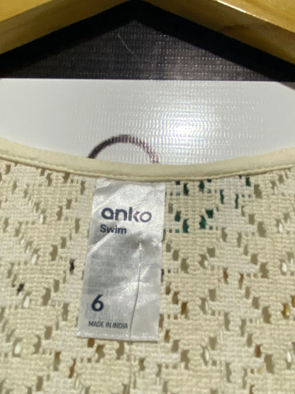ANKO |M| BUST 16| C5|Cream Open Knit Tie-Front Midi Dress