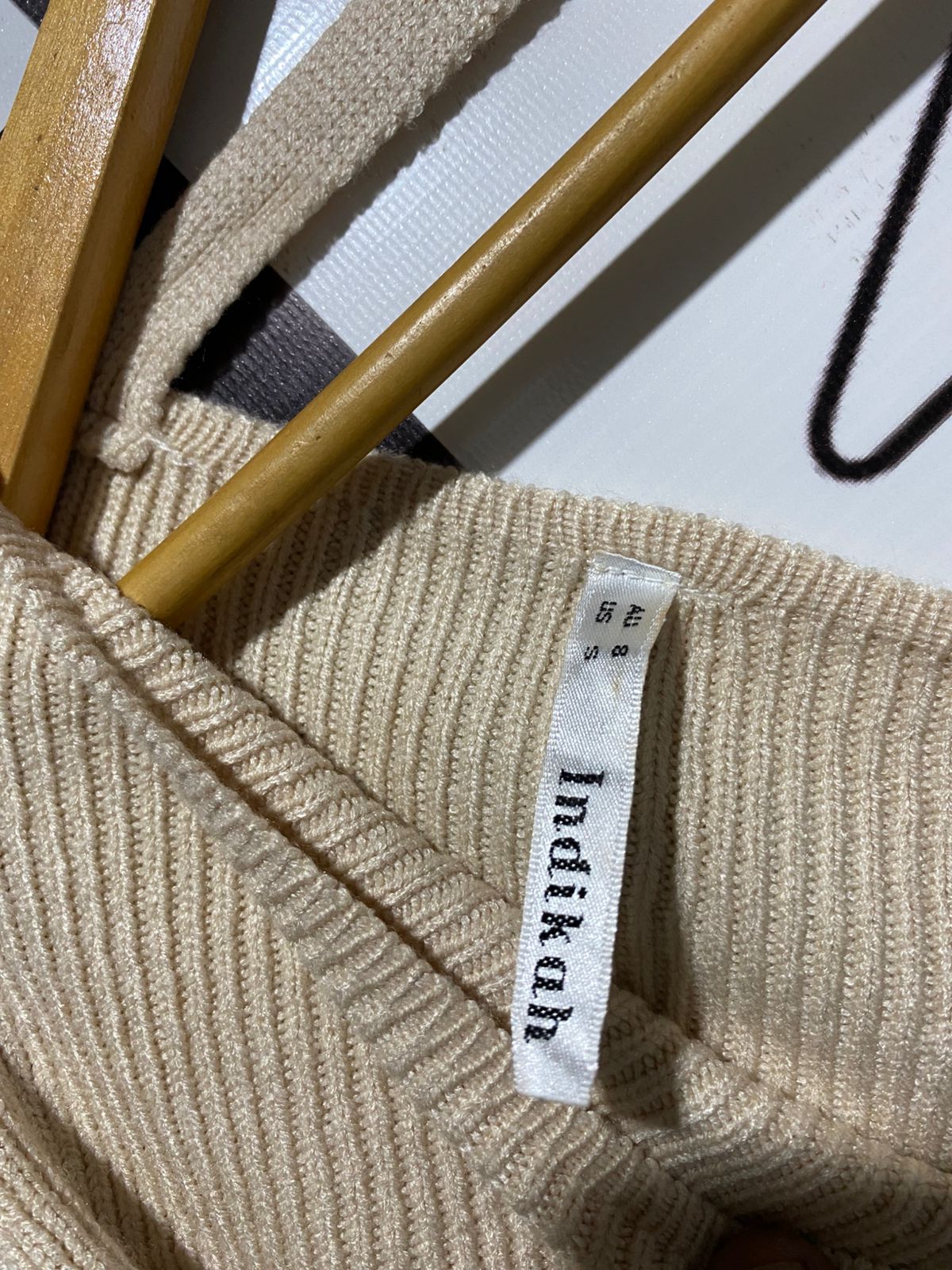 INDIKAN |S| BUST 10| BEIGE KNITTED WRAP MIDI DRESS