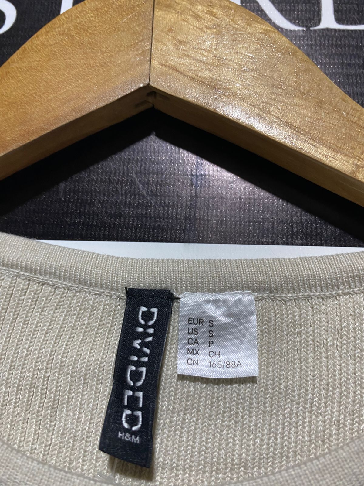H&M DIVIDED |S| BUST 12| BEIGE RIBBED BODYCON DRESS