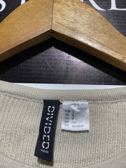 H&M DIVIDED |S| BUST 12| BEIGE RIBBED BODYCON DRESS