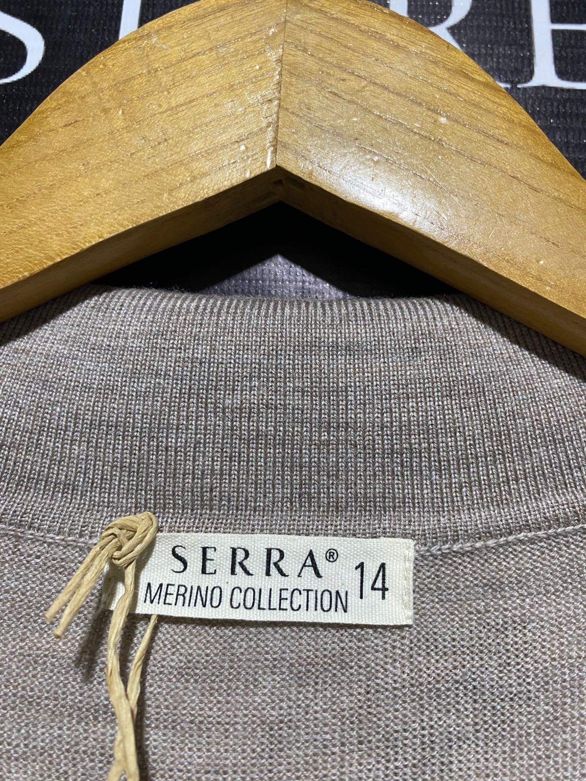 SERRA |L| BUST 19| BEIGE AND BLACK STRIPED KNIT POLO
