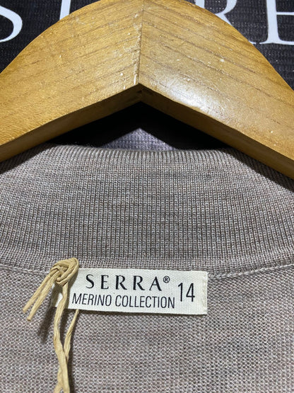 SERRA |L| BUST 19| BEIGE AND BLACK STRIPED KNIT POLO