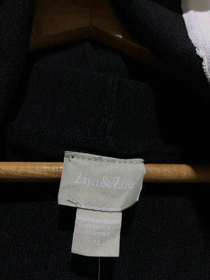 ZIM & ZOE |L/XL| BUST 26| BLACK HOODED DUSTER CARDIGAN