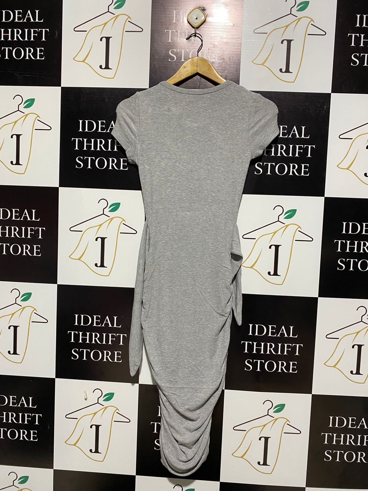 BLOSSOM |S| BUST 13| GREY SHORT-SLEEVE BODYCON DRESS