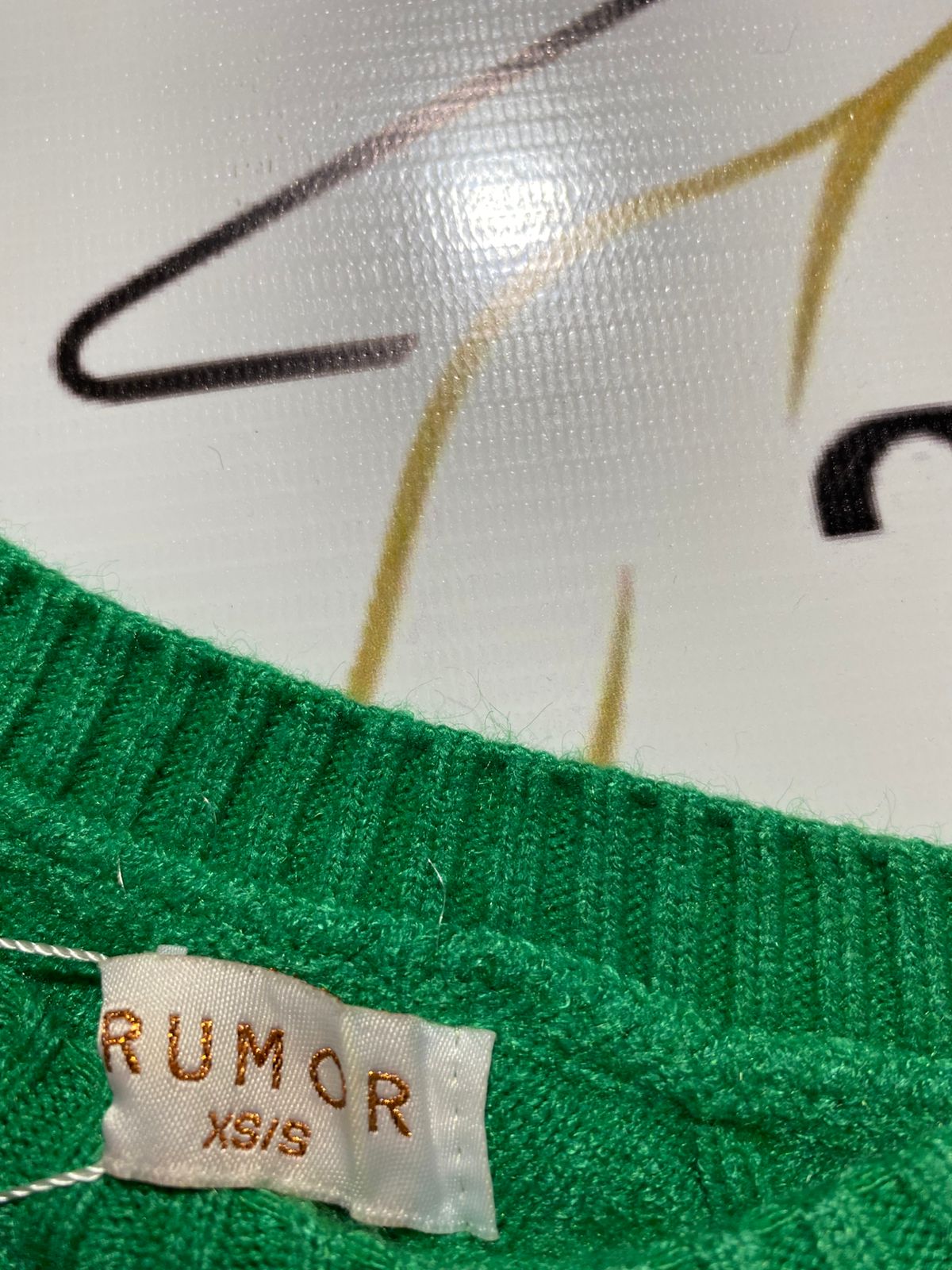 RUMOR |S| BUST 14| GREEN CABLE KNIT DRESS