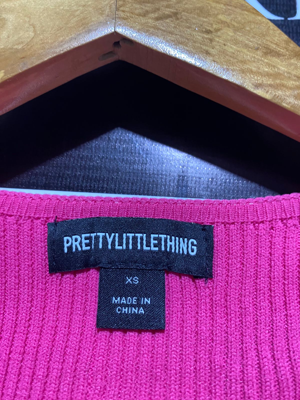 PRETTYLITTLE THING |XS| BUST 12| C1|  Hot Pink Chunky Rib Knit Chain Bodysuit