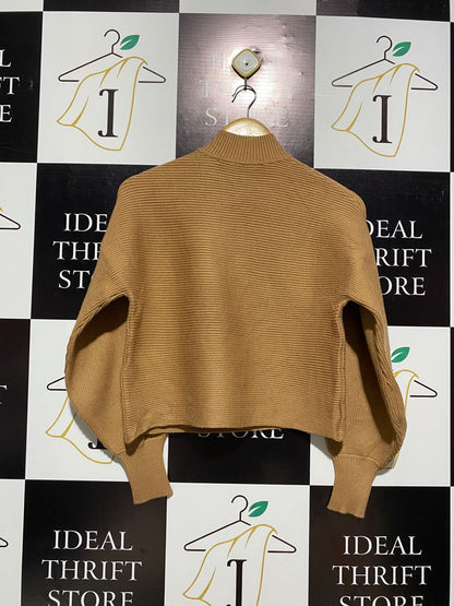 ZARA |S| BUST 18| Ribbed, Dolman-Sleeve Mock Neck Sweater