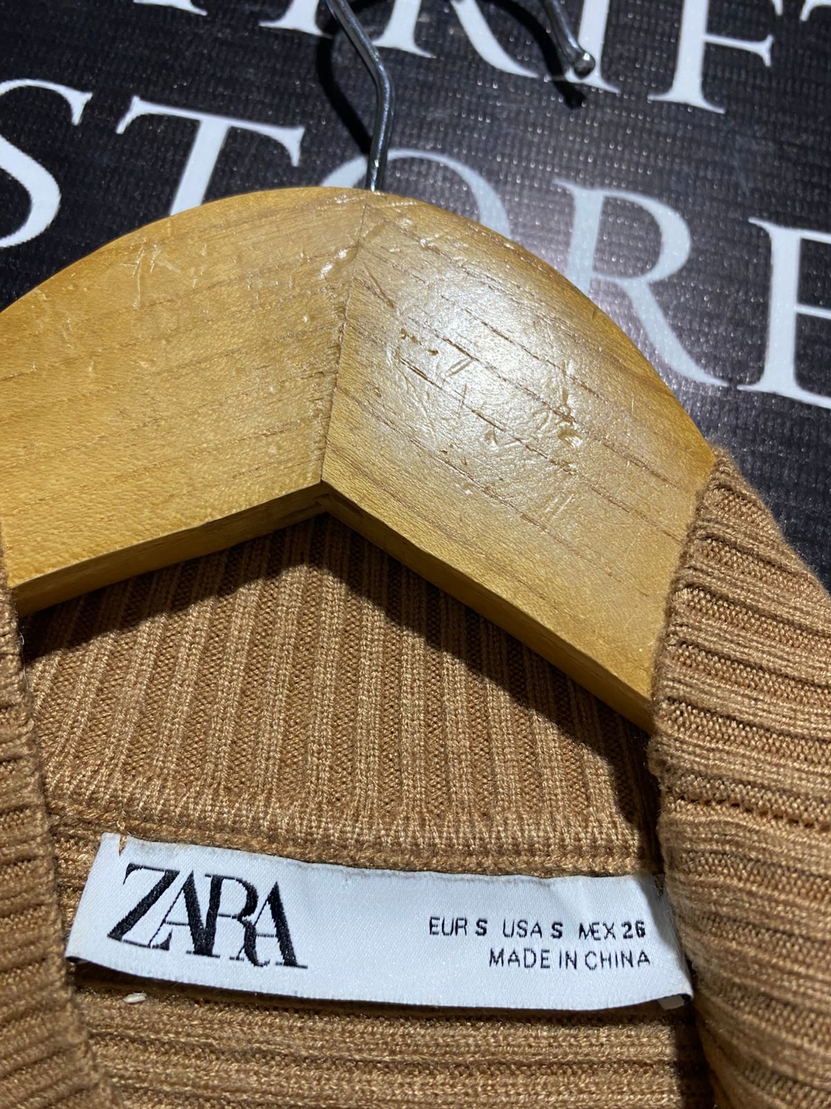 ZARA |S| BUST 18| Ribbed, Dolman-Sleeve Mock Neck Sweater