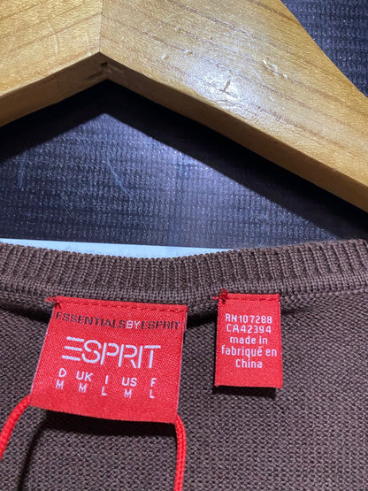 ESPRIT |M| BUST 18| Classic, Plain V-Neck Pullover With Long Sleeves