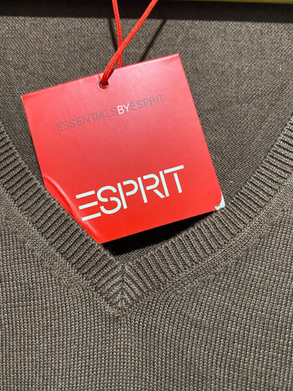 ESPRIT |M| BUST 18| Classic, Plain V-Neck Pullover With Long Sleeves