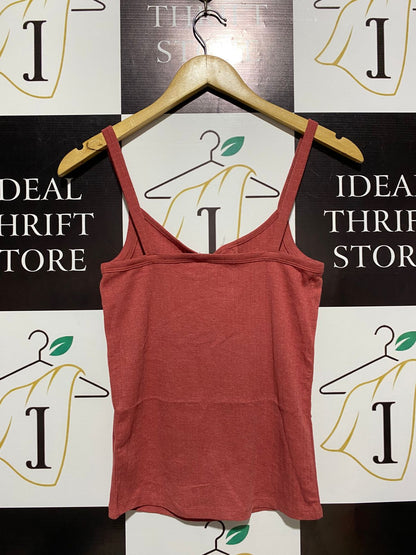 NAME IT |S| BUST 13| ROSE DUST RIBBED CAMI TOP WITH LACE-UP DETAIL