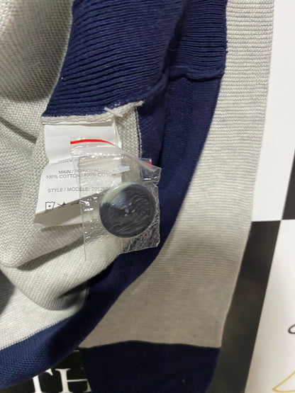 KATIES |XL| BUST 22| KOWTOW COLOR-BLOCK LIGHT BLUE AND GREY KNIT SWEATER