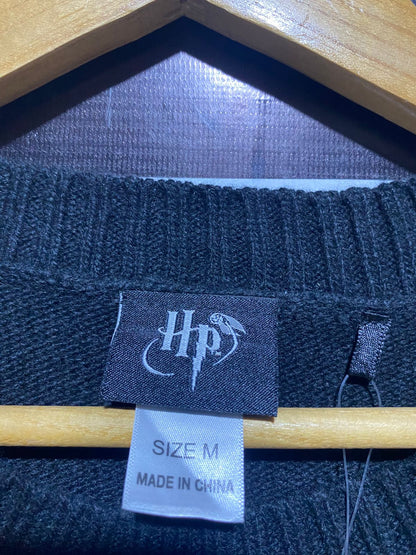 H P |M| BUST 21| BLACK AND YELLOW LIGHTNING BOLT KNIT SWEATER