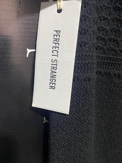 PERFECT STRANGER |S| BUST 11| BLACK SLEEVELESS KNIT MAXI DRESS WITH CRISS-CROSS BACK STRAPS