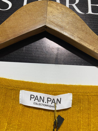 PAN PAN |M| BUST 17| MUSTARD YELLOW RIBBED CARDIGAN