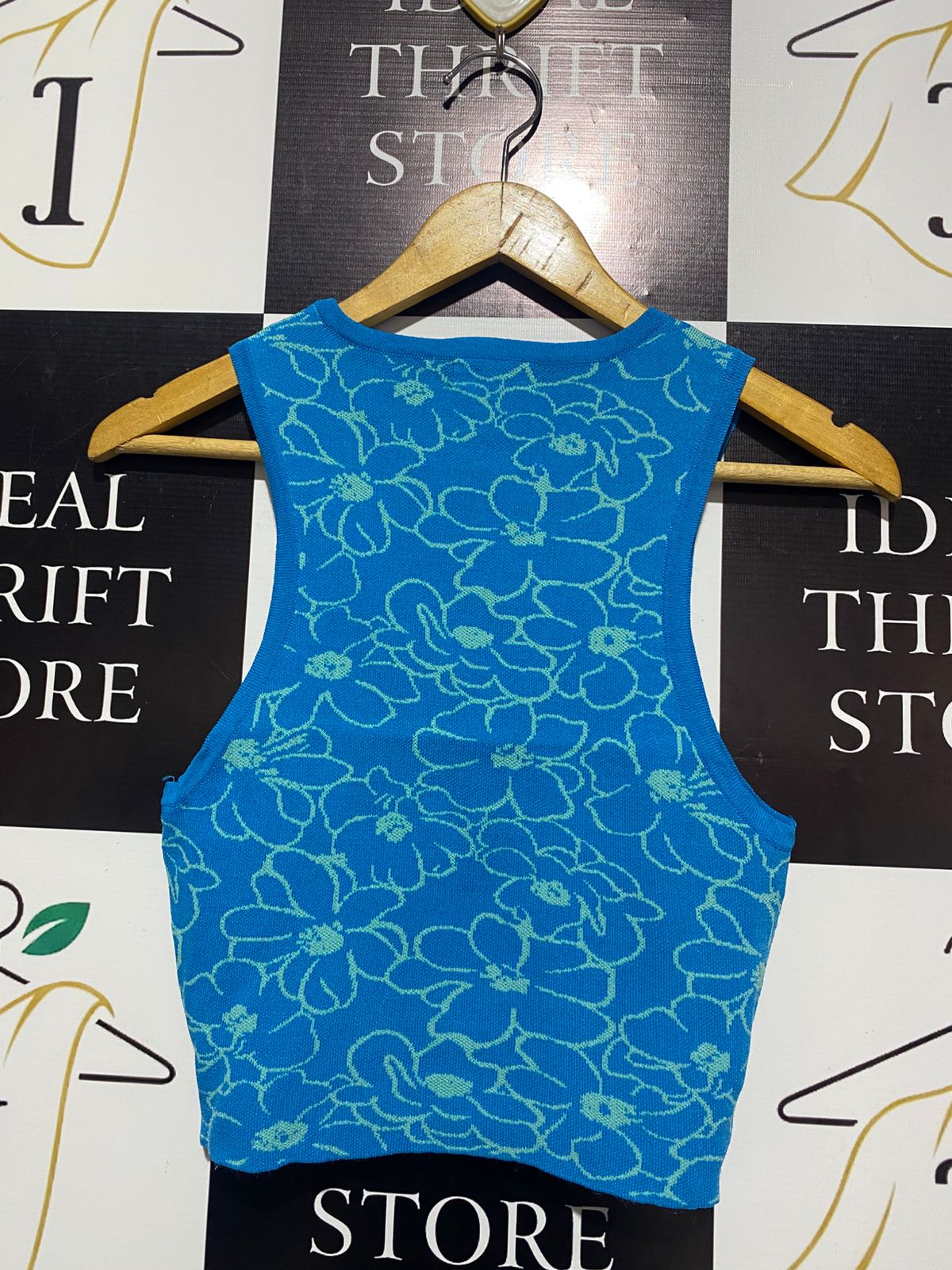 GLASSONS |S| BUST 13| FLORAL KNIT CROP TOP