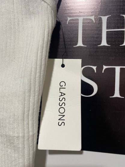 GLASSONS |L| BUST 12| OFF-WHITE RIBBED HALTER TOP